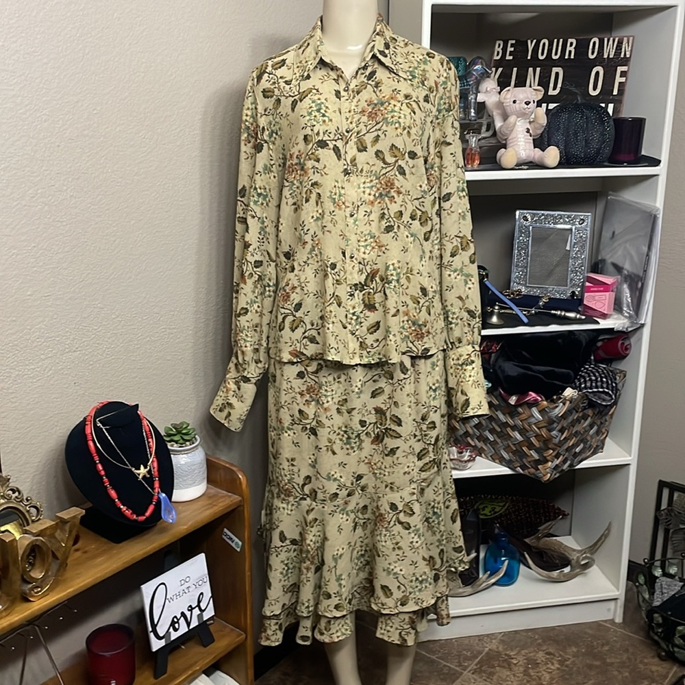 🌺Great Condition M Double-D Ranch Shirt & Skirt Outfit